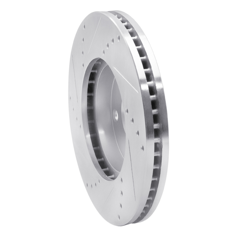 Lexus ES300 Brake Rotor (1) - Front Right - R1 Concepts - Drilled & Slotted - Silver - `92-`06